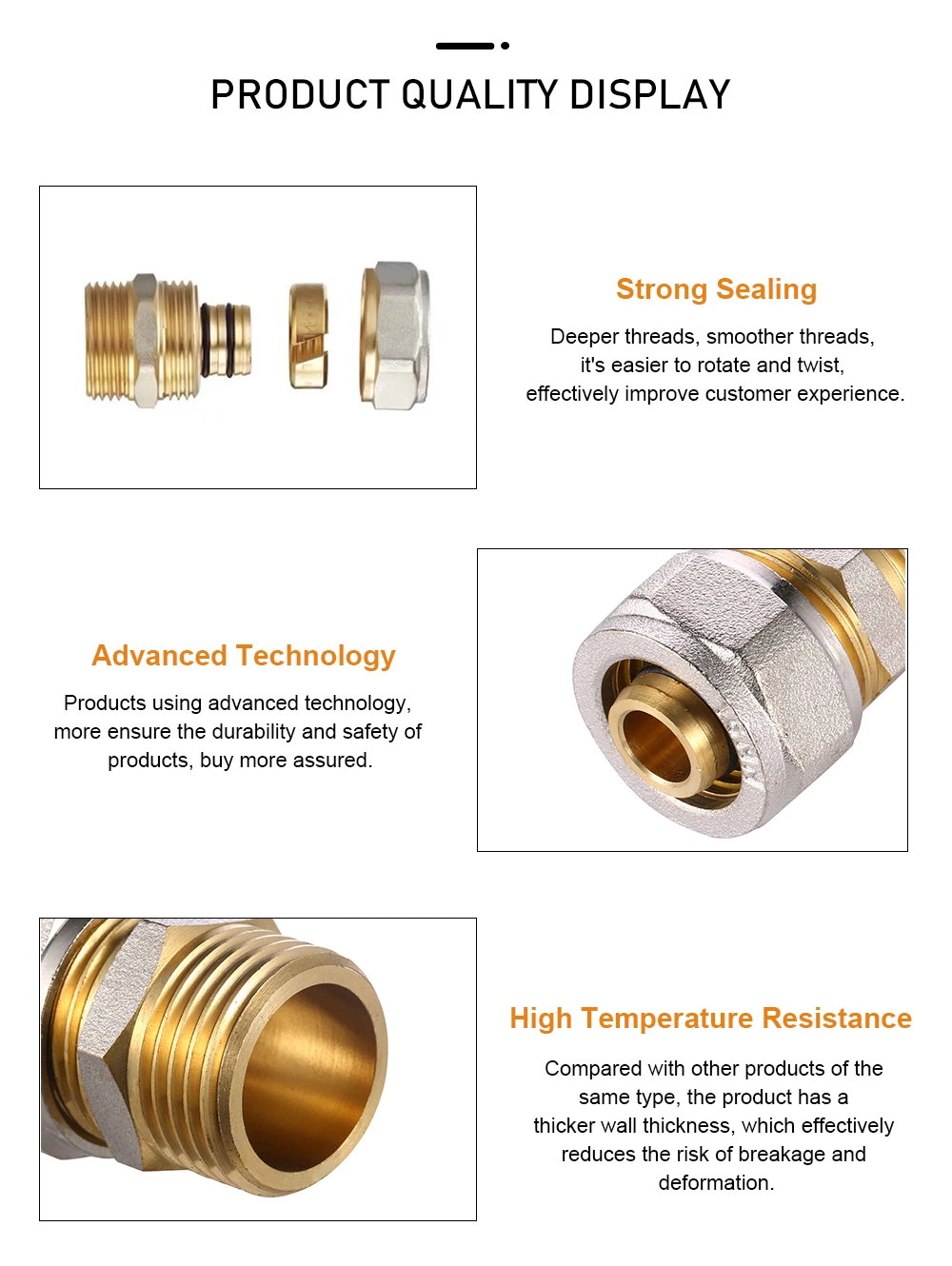 Plumbing Materials Underfloor Heating System Straight Male Plumbing Screw Socket Coupling Pipe Fittings Pex Brass Compression Fitting Brass Fittings