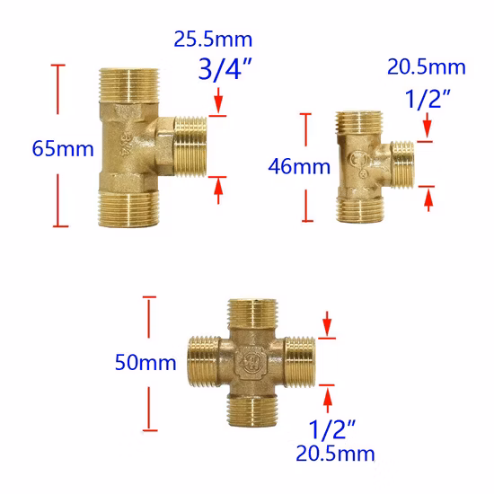 China Brass Male Female Thread Copper Plumbing System Sanitary Elbow Pipe Two Way Cross Tee Fittings