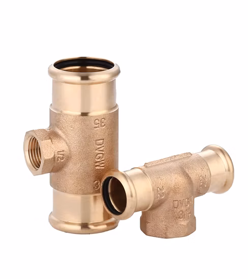 Bronze Female Press Tee Press Fitting