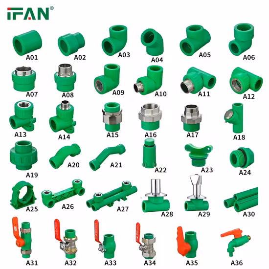 Ifan Wholesale Factory PPR Pipe Fitting 20 - 110mm Pipe Fitting for Water Use